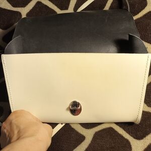White Cambridge Satchel Leather Bag 8 x 9